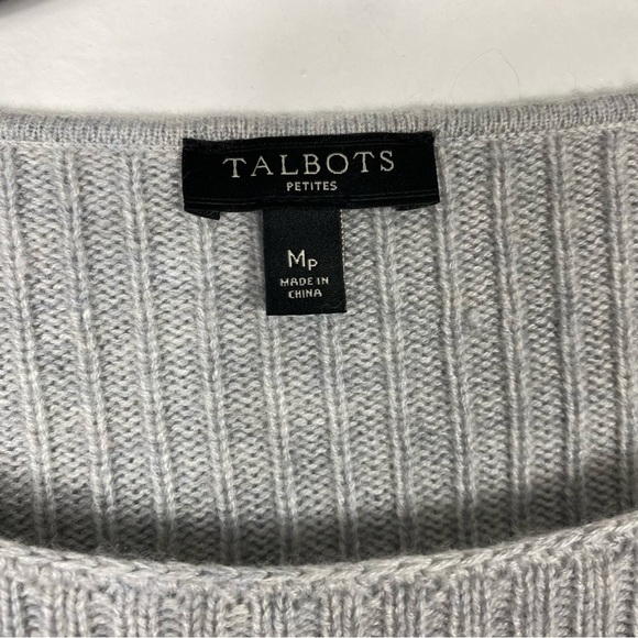 Talbots Pullover Gray Wool Blend sweater Medium Petites 8-10 New w/out tag - Picture 7 of 8